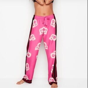 Victoria's Secret Satin Pajama Lounge Pink Rose PJ Sleep Pants Size XS